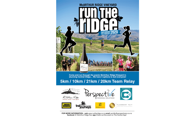 McArthur Ridge Vineyard Run the Ridge Trail Run Otago 2020 poster