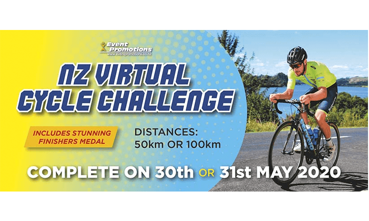 NZ Virtual Cycle Challenge 50km 100km poster