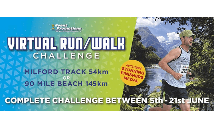 NZ Virtual Run Walk Challenge 54km 145km poster