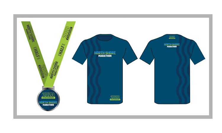 North Shore Marathon Run 2020 Milford Auckland tee shirts