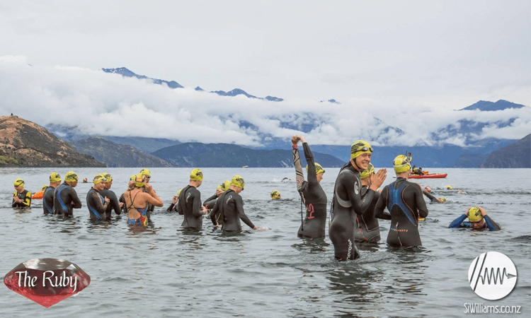 The Ruby Swim Wanaka Otago Open Water Swim 2020 swimmers start